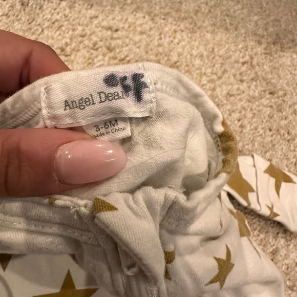 Designer- Angel Dear White and Gold Star Kids Footie - Picture 7 of 10